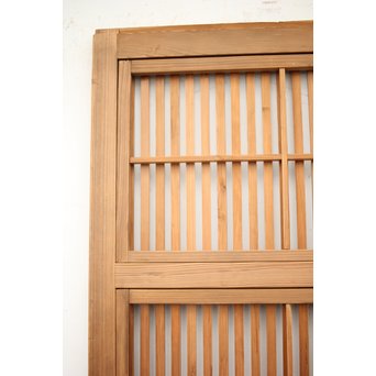 障子枠付 白木格子戸 4枚1組　L1034 