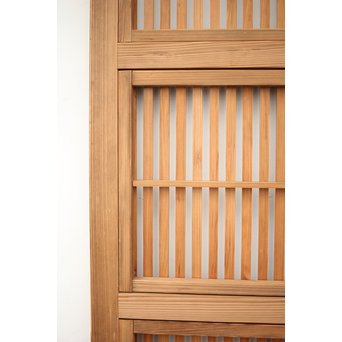 障子枠付 白木格子戸 4枚1組　L1034 