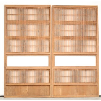 障子枠付 白木格子戸 4枚1組　L1034 