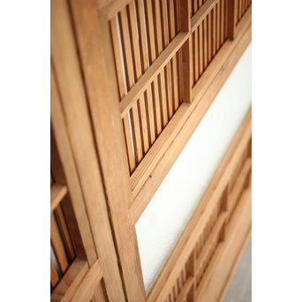 障子枠付 白木格子戸 4枚1組　L1034 