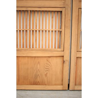 障子枠付 白木格子戸 4枚1組　L1034 