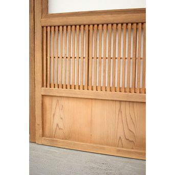 障子枠付 白木格子戸 4枚1組　L1034 