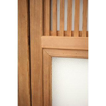 障子枠付 白木格子戸 4枚1組　L1034 