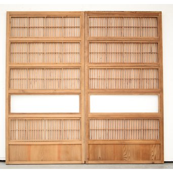 障子枠付 白木格子戸 4枚1組　L1034 