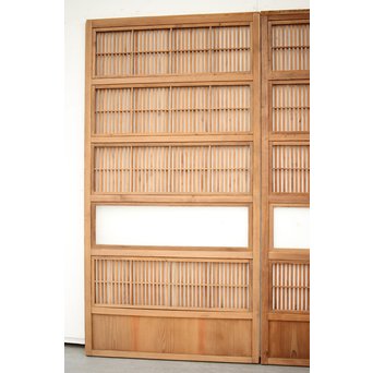 障子枠付 白木格子戸 4枚1組　L1034 