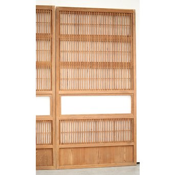 障子枠付 白木格子戸 4枚1組　L1034 