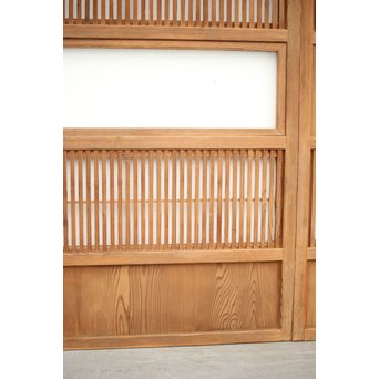 障子枠付 白木格子戸 4枚1組　L1034 