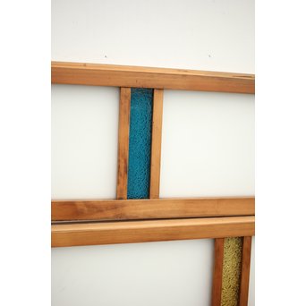 4色ガラスの欄間/明り取り 4枚1組　R0038Y 