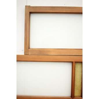 4色ガラスの欄間/明り取り 4枚1組　R0038Y 