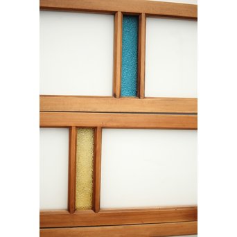 4色ガラスの欄間/明り取り 4枚1組　R0038Y 