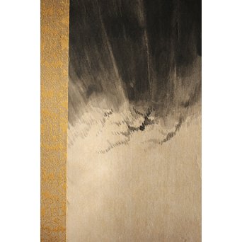 水墨 雷神図 画鬼一生 掛軸　Z227 