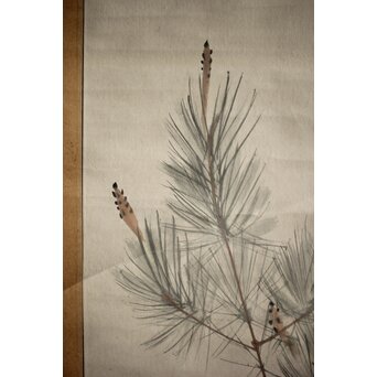 鷗舟作 紙本掛軸 野晒　Z230 