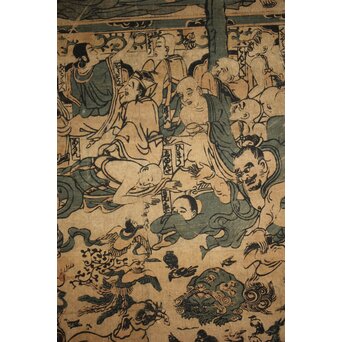 仏画木版画 涅槃図 掛軸　Z232 