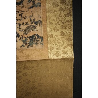 仏画木版画 涅槃図 掛軸　Z232 