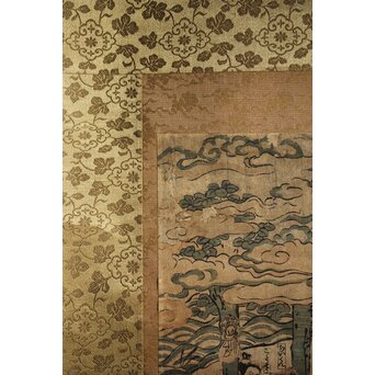 仏画木版画 涅槃図 掛軸　Z232 