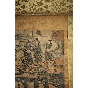 仏画木版画 涅槃図 掛軸　Z232 