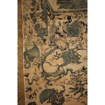 仏画木版画 涅槃図 掛軸　Z232 