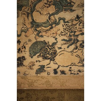 仏画木版画 涅槃図 掛軸　Z232 