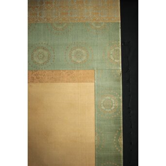 倣 狩野益信 龍虎図 絹本水墨掛軸 対幅　Z233 