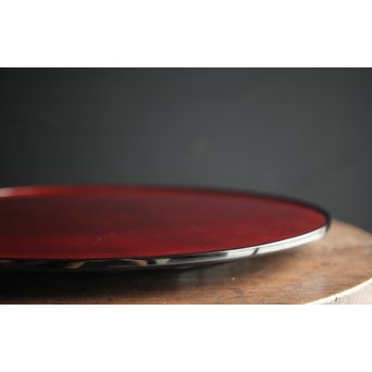 輪島慶塚 溜塗盛器 盆　Q112 