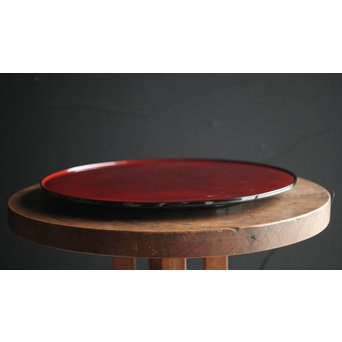 輪島慶塚 溜塗盛器 盆　Q112 