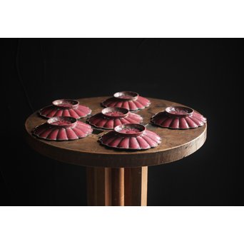 菊型七宝菓子皿 6枚　Y027 