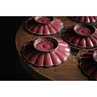 菊型七宝菓子皿 6枚　Y027 