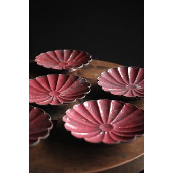 菊型七宝菓子皿 6枚　Y027 