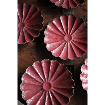 菊型七宝菓子皿 6枚　Y027 