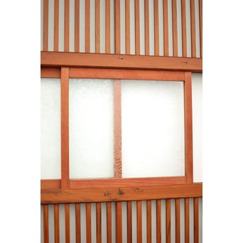 窓付 背面ガラスの細身格子戸 4枚1組　L1037Y 