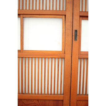 窓付 背面ガラスの細身格子戸 4枚1組　L1037Y 
