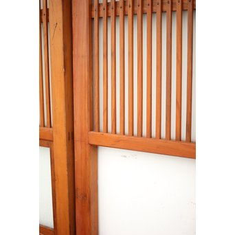 窓付 背面ガラスの細身格子戸 4枚1組　L1037Y 