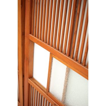 窓付 背面ガラスの細身格子戸 4枚1組　L1037Y 