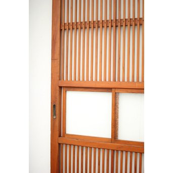 窓付 背面ガラスの細身格子戸 4枚1組　L1037Y 