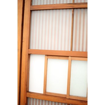 窓付 背面ガラスの細身格子戸 4枚1組　L1037Y 
