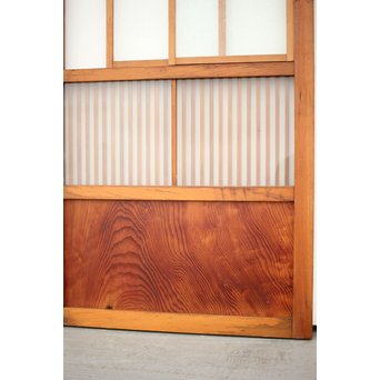 窓付 背面ガラスの細身格子戸 4枚1組　L1037Y 