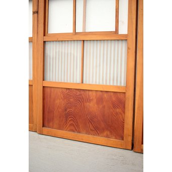 窓付 背面ガラスの細身格子戸 4枚1組　L1037Y 