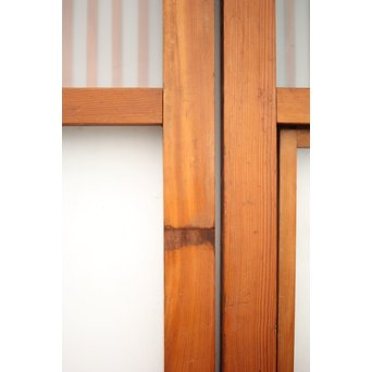 窓付 背面ガラスの細身格子戸 4枚1組　L1037Y 