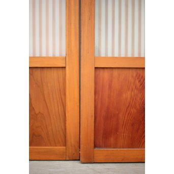 窓付 背面ガラスの細身格子戸 4枚1組　L1037Y 