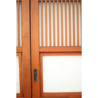 窓付 背面ガラスの細身格子戸 4枚1組　L1037Y 