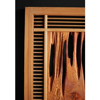 自然木と筬の欄間 2枚1組　R0042 