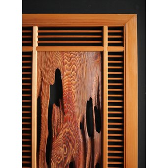 自然木と筬の欄間 2枚1組　R0042 