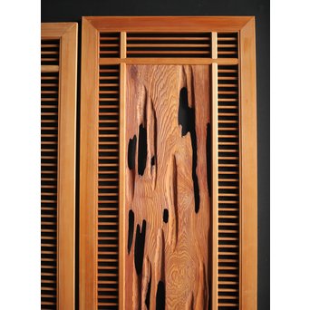 自然木と筬の欄間 2枚1組　R0042 