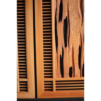 自然木と筬の欄間 2枚1組　R0042 