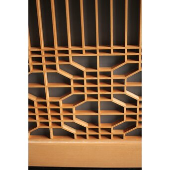 白木 ガラス入桐組子書院 2枚1組　R0043 