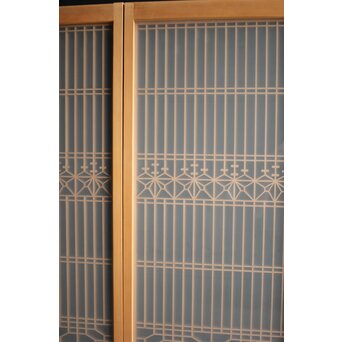 白木 ガラス入桐組子書院 2枚1組　R0043 