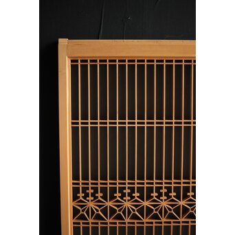 白木 ガラス入桐組子書院 2枚1組　R0043 