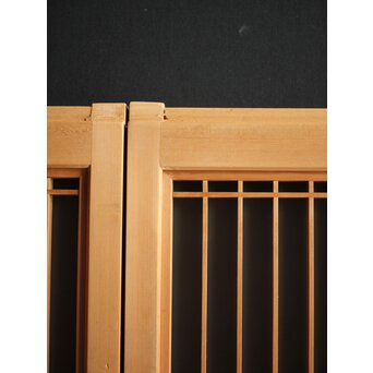 白木 ガラス入桐組子書院 2枚1組　R0043 