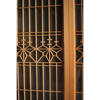 白木 両面ガラス入桐組子書院 4枚1組　R0044 