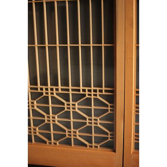 白木 両面ガラス入桐組子書院 4枚1組　R0044 